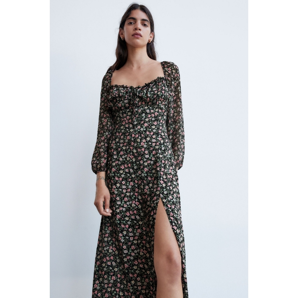 Zara midi floral print dress - Picture 3 of 5